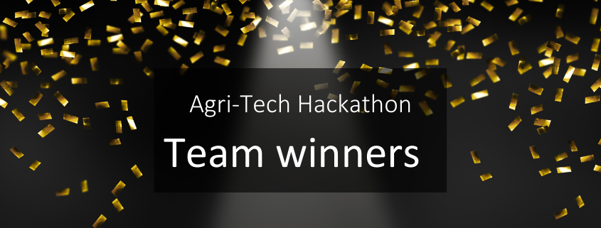 Agri-Tech Hackathon Team Winners Vet Impress (livestock challenge) and Orchabot (horticulture challenge)